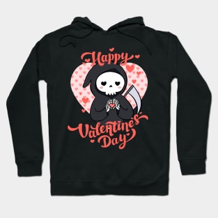 Happy valentines day funny grim reaper illustration Hoodie